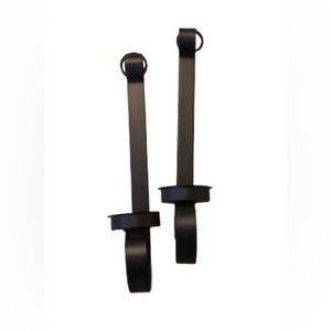Metal candle holders, Black wrought iron, 15”